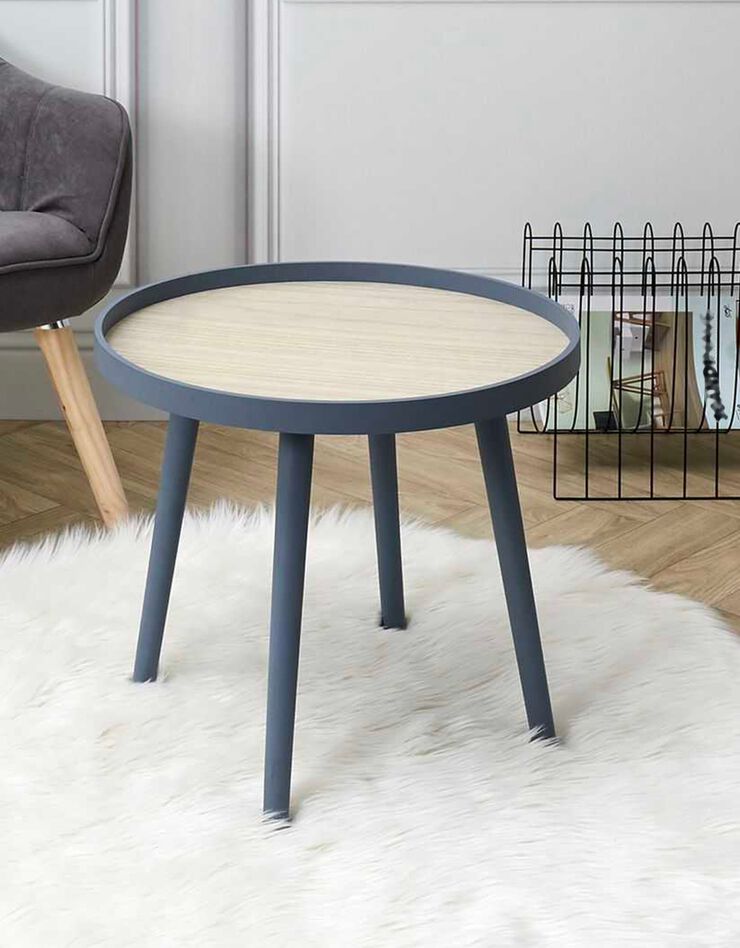 Table d’appoint avec plateau en bois (bleu)
