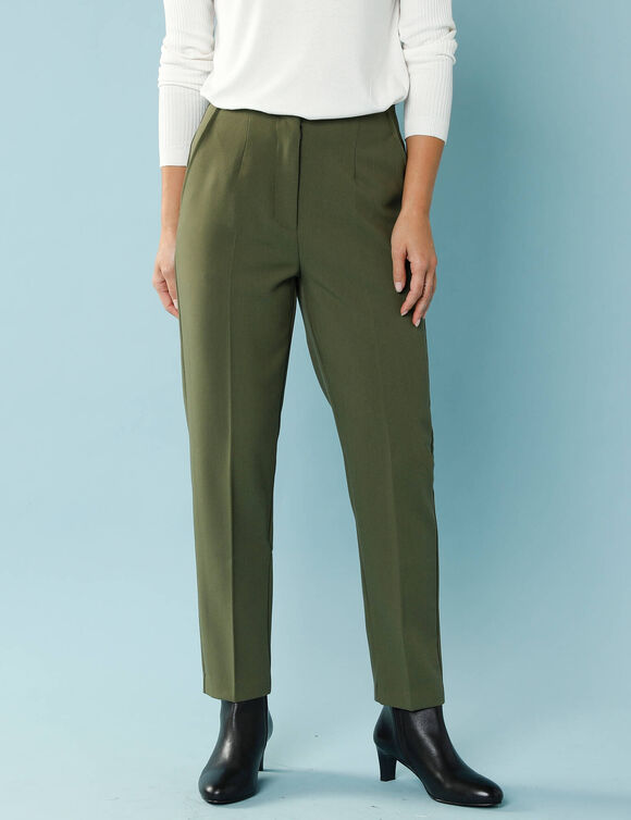 Pantalon cigarette uni, Spécial Petites (kaki)