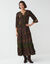 Robe longue imprim&eacute;e (bronze / prune)