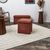 Coffre-pouf pliable, revêtement tissu côtelé (terracotta)