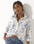 Chemise imprimé toile de jouy (blanc / bleu)