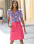 Jupe droite unie, twill (rose fuchsia)