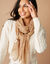 Foulard motif plume (taupe)