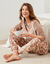 Pyjama velours imprim&eacute; fleuri (taupe)