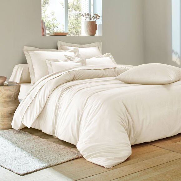Linge de lit uni coton (écru)