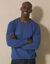 Pull uni col rond (bleu)