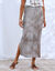 Jupe longue coupe droite effet crochet, doublée (taupe)