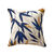 Coussin imprimé feuilles (beige / marine)