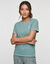 T-shirt pyjama &laquo;&nbsp;charme botanique&nbsp;&raquo; manches courtes (vert)