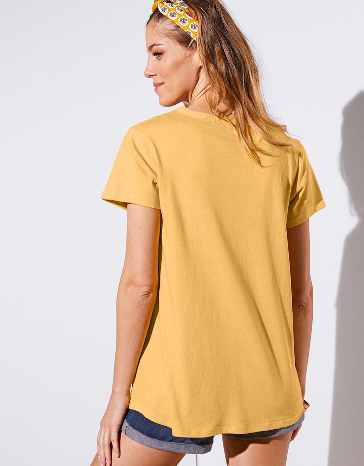 Tee-shirt boutonné broderie anglaise (safran) Tee-shirt boutonné broderie anglaise (safran)