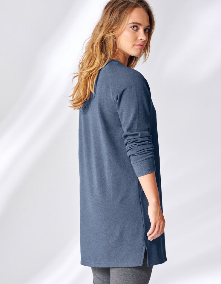 Sweat long molleton gratté (bleu) Sweat long molleton gratté (bleu)