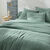 Linge de lit uni en triple gaze de coton (vert)