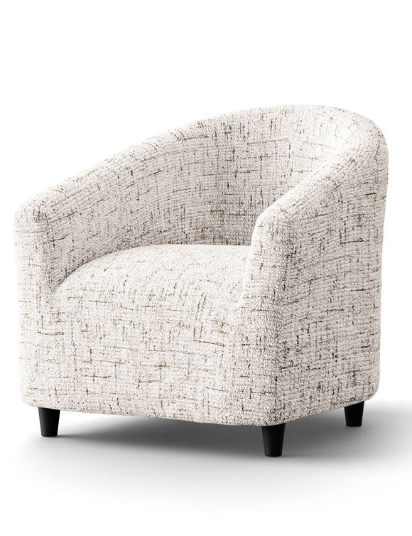 Housse microfibre bi-extensible effet faux uni sp&eacute;ciale fauteuil cabriolet (beige)