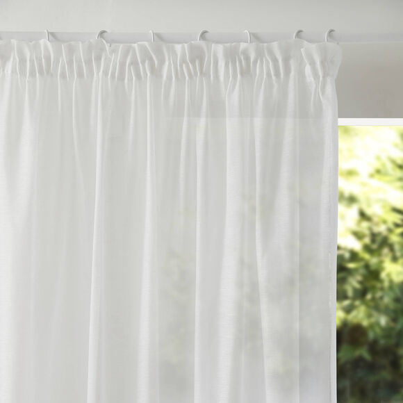 Panneau lin polyester base Cornely finition galon fronceur (blanc)