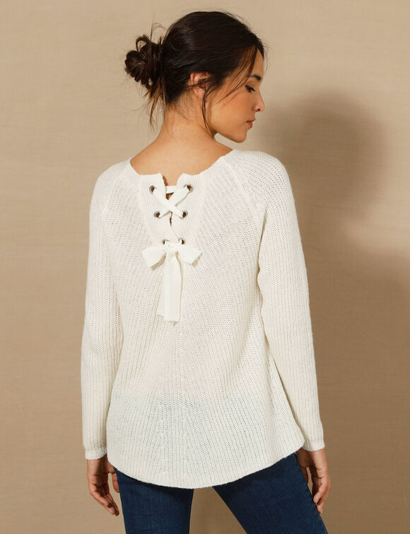 Pull dos lacé (écru)