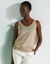 Pull sans manches col V (beige)