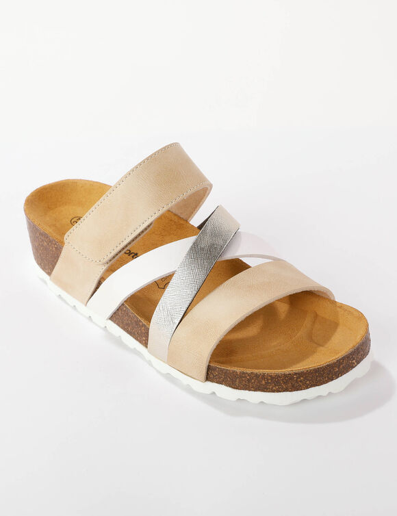 Mules brides scratchées (doré)
