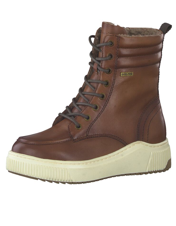 Bottines hautes cuir à lacets zippées (marron) Bottines hautes cuir à lacets zippées (marron)