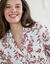 Pyjama col tailleur manches longues, imprim&eacute; floral (&eacute;cru / rose)