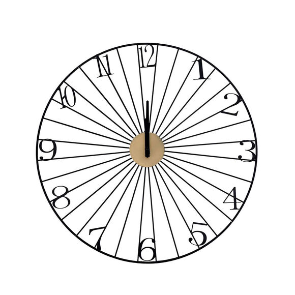 Horloge ronde filaire en métal noir (noir)