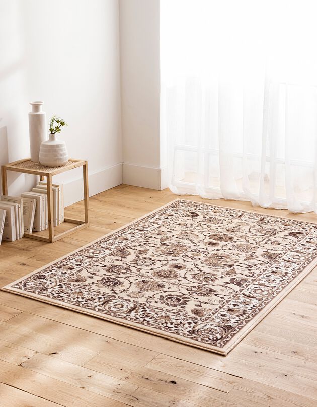 Tapis rectangulaire motifs perse (beige)
