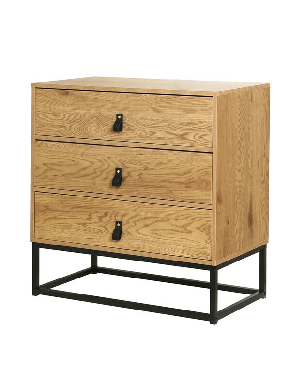 Commode STOCKIES style industriel -3 tiroirs (naturel)