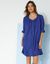 Robe boutonnée unie manches coude (iris)