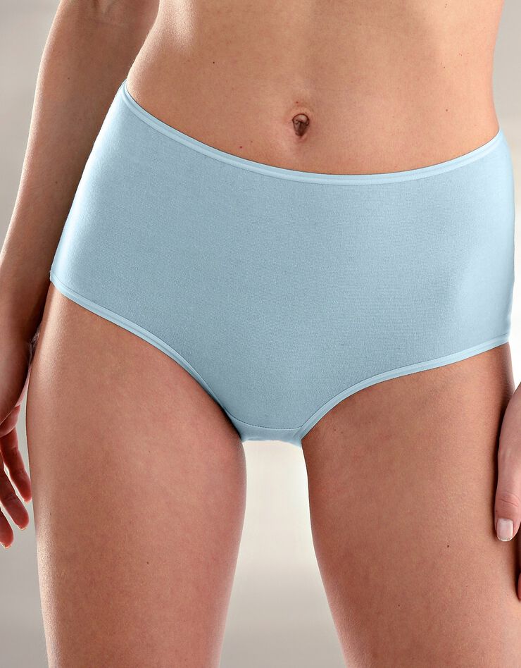 Culotte forme maxi en coton extensible uni – Lot de 10 (bleu / rose) Culotte forme maxi en coton extensible uni – Lot de 10 (bleu / rose)
