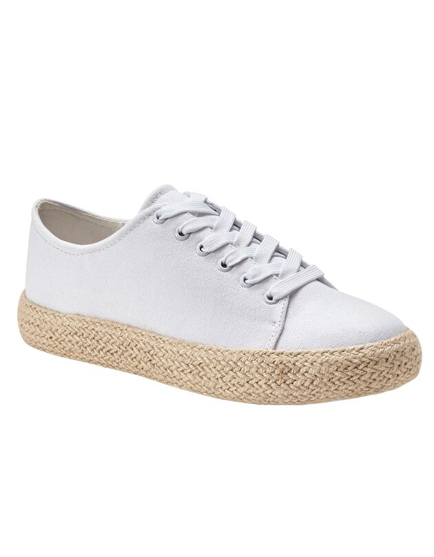 Tennis compensées semelle corde (blanc)