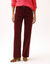 Pantalon velours coupe large taille haute, stature moyenne (bordeaux)