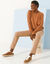 Pull col rond, maille anglaise toucher doux (noisette)