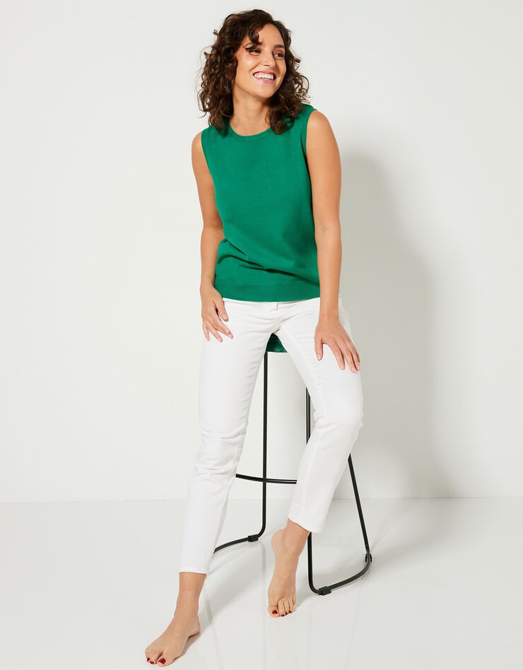Pull sans manches toucher cachemire (vert pomme) Pull sans manches toucher cachemire (vert pomme)