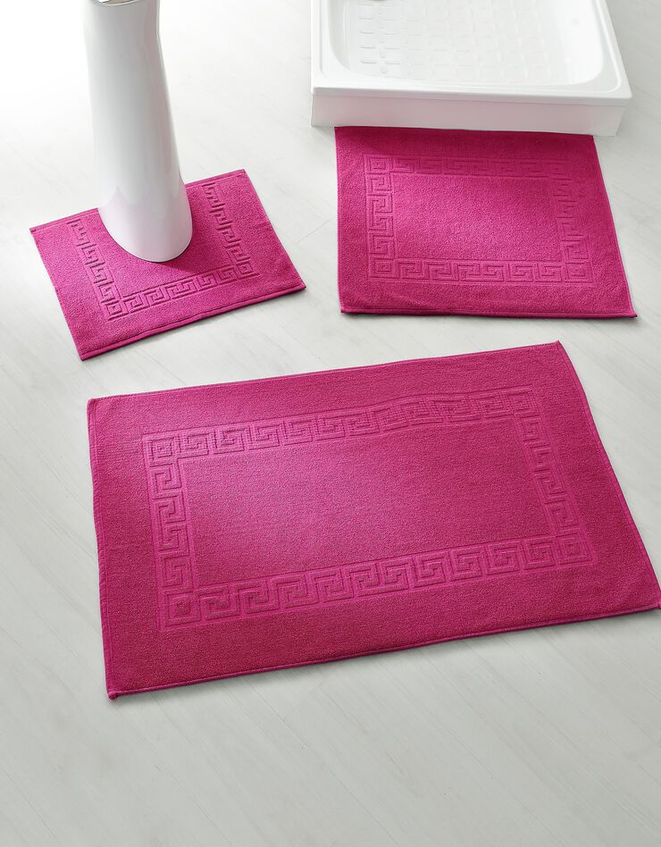 Tapis de bain éponge liteau motif frise grecque (bruyère)