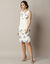 Robe courte sans manches, voile base (ivoire / bleu)