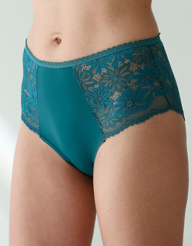 Culotte forme maxi microfibre et dentelle stretch - lot de 2 (vert sapin) Culotte forme maxi microfibre et dentelle stretch - lot de 2 (vert sapin)