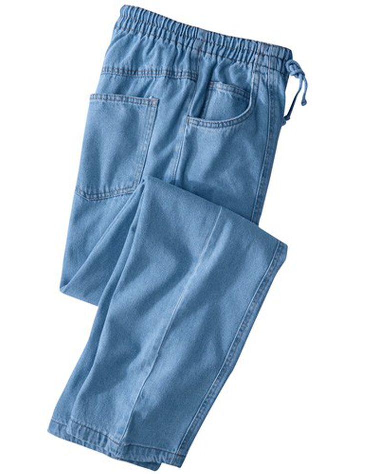 Jean denim léger taille élastiquée (bleached) Jean denim léger taille élastiquée (bleached)