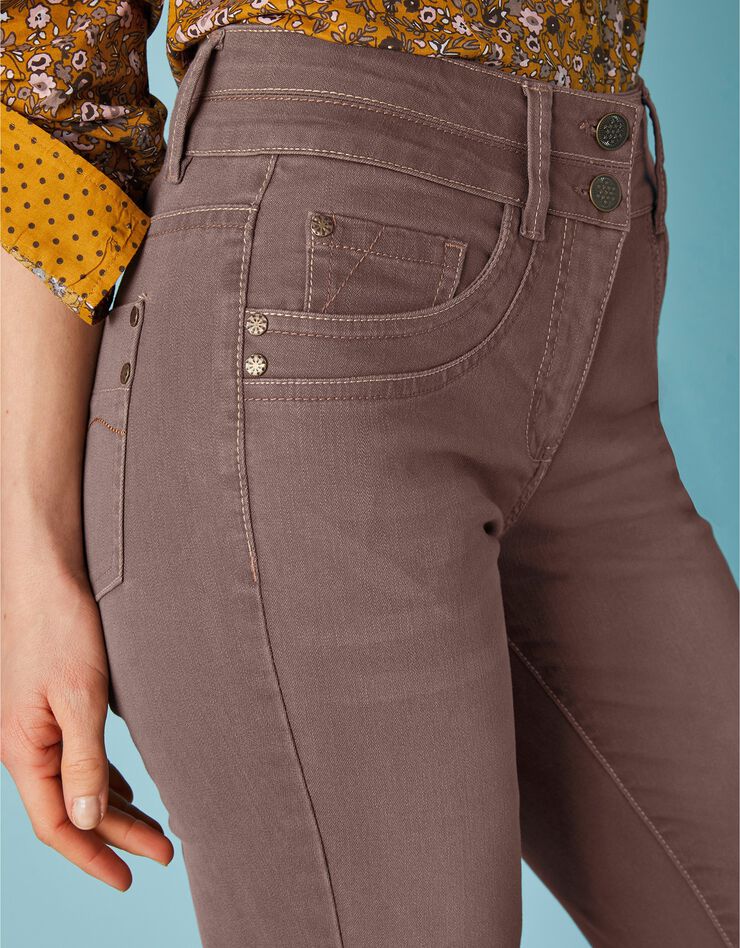 Jean 7/8ème fuselé couleur stretch (taupe) Jean 7/8ème fuselé couleur stretch (taupe)