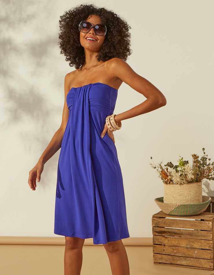 Robe bustier unie bretelles amovibles (iris) Robe bustier unie bretelles amovibles (iris)