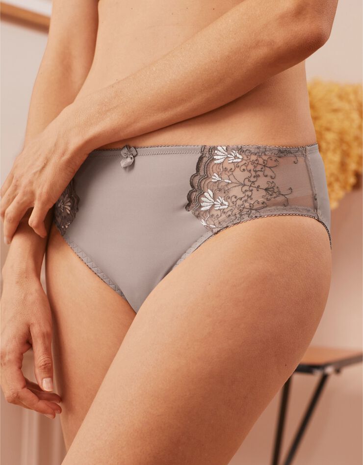 Culotte tulle brodé et microfibre Erode (taupe) Culotte tulle brodé et microfibre Erode (taupe)