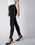 Legging uni bande c&ocirc;t&eacute; brillante, maille (noir)