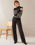 Pantalon droit large, maille milano (noir)