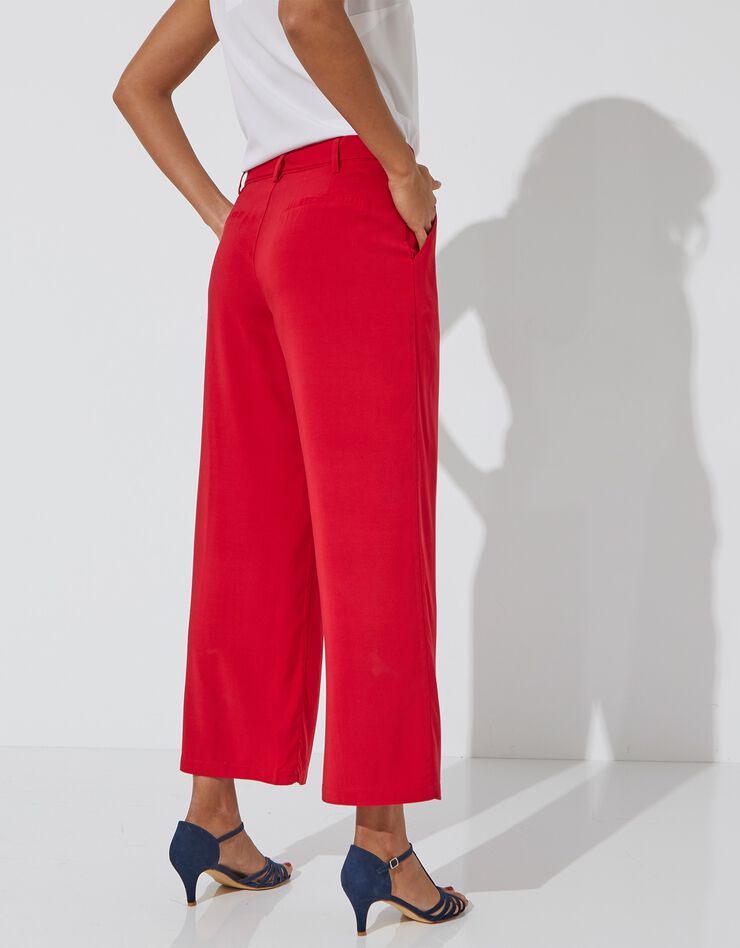 Pantalon ceinturé large fluide (rouge) Pantalon ceinturé large fluide (rouge)