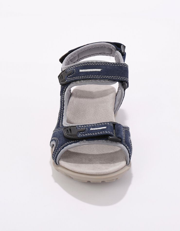 Sandales de randonnée scratchées, cuir (marine)