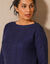 Pull tunique boutonné, toucher doux (bleu encre)
