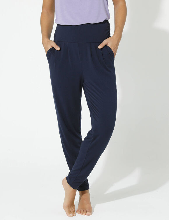Pantalon de yoga en maille, coupe ultra confort (marine)