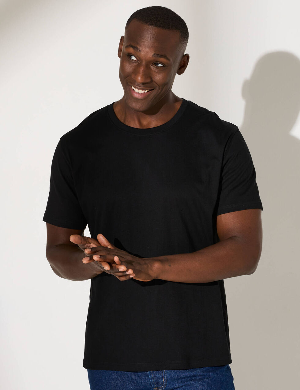 T-shirt Basique Kenneth Cole Reaction Homme – Noir, Manches Courtes, Coton – Taille L Neuf Avec étiquette