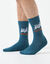 Chaussettes maille c&ocirc;tel&eacute;e jacquard - lot de 3 paires  (marine + bleu + orange)