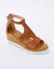 Sandales compensées ajourées (caramel)