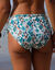 Bas de maillot de bain taille haute imprim&eacute; Tanza (&eacute;cru / &eacute;meraude)