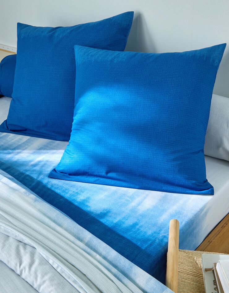 Linge de lit Abysse en coton (bleu)